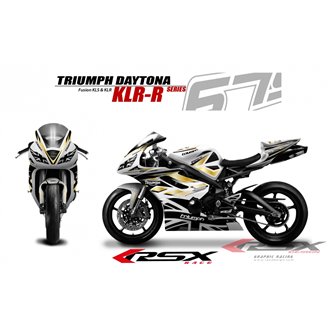 RSX kit déco racing TRIUMPH DAYTONA 675 KLR-R 06-12