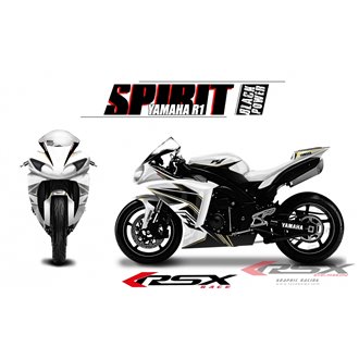 RSX kit déco racing YAMAHA R1 SPIRIT BLACK POWER 09-14