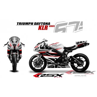 RSX kit déco racing TRIUMPH DAYTONA 675 KLR 06-12