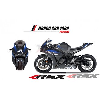RSX kit déco racing HONDA CBR1000 PRACTICE base noir 08-11