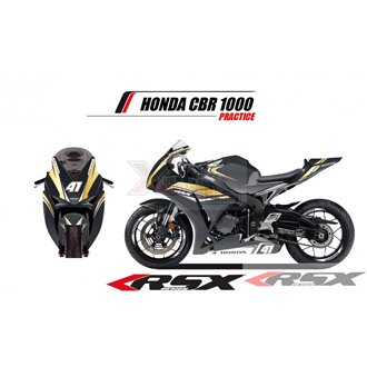 RSX kit déco racing HONDA CBR1000 PRACTICE base noir 08-11