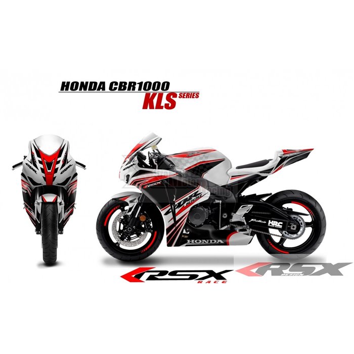 RSX kit déco racing HONDA CBR1000 KLS base blanc 08-11