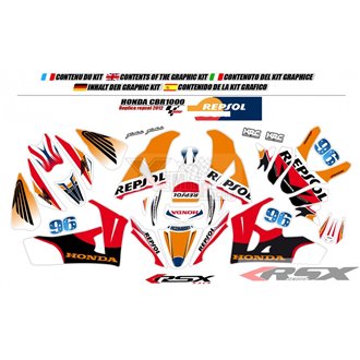 RSX kit déco racing HONDA CBR1000 REPSOL 08-11