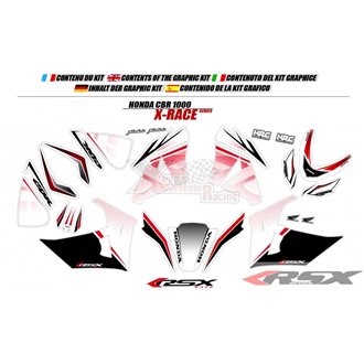 RSX kit déco racing HONDA CBR1000 XRACE base blanc 08-11