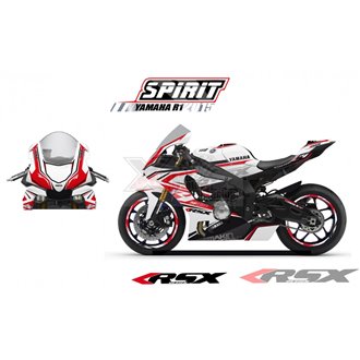 RSX kit déco racing YAMAHA R1 SPIRIT base blanc 15-