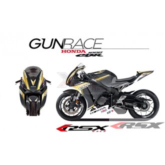 RSX kit déco racing HONDA CBR1000 GUNRACE base noir 08-11