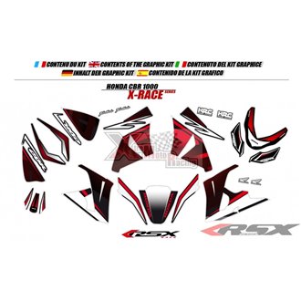 RSX kit déco racing HONDA CBR1000 XRACE base noir 08-11