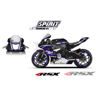 RSX kit déco racing YAMAHA R1 SPIRIT base blanc 15-