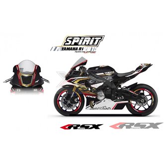 RSX kit déco racing YAMAHA R1 SPIRIT base noir15-