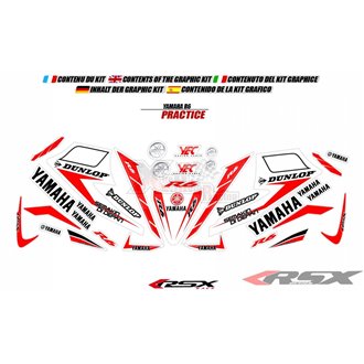 RSX kit déco racing YAMAHA R6 PRACTICE base blanc 08-
