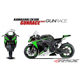 RSX kit déco racing KAWASAKI ZX10R GUNRACE base noir 11-