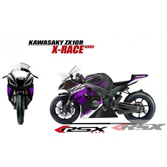 RSX kit déco racing KAWASAKI ZX10R X-RACE base noir 11-