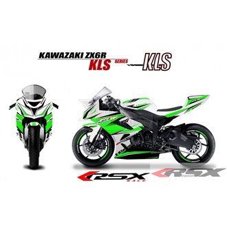RSX kit déco racing KAWASAKI ZX6R RACE base blanc 13-