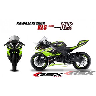 RSX kit déco racing KAWASAKI ZX6R KLS base noir13-