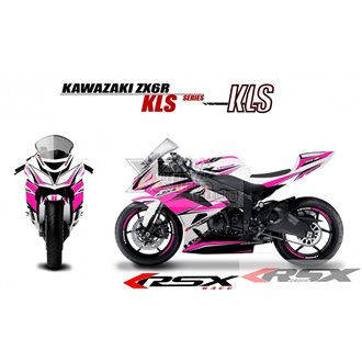 RSX kit déco racing KAWASAKI ZX6R RACE base blanc 13-