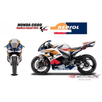 RSX kit déco racing HONDA CBR600 REPSOL 07-12