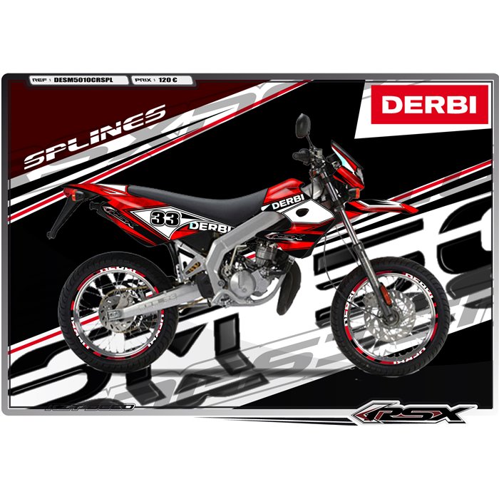 RSX kit déco racing DERBI 50 SM SPLINES